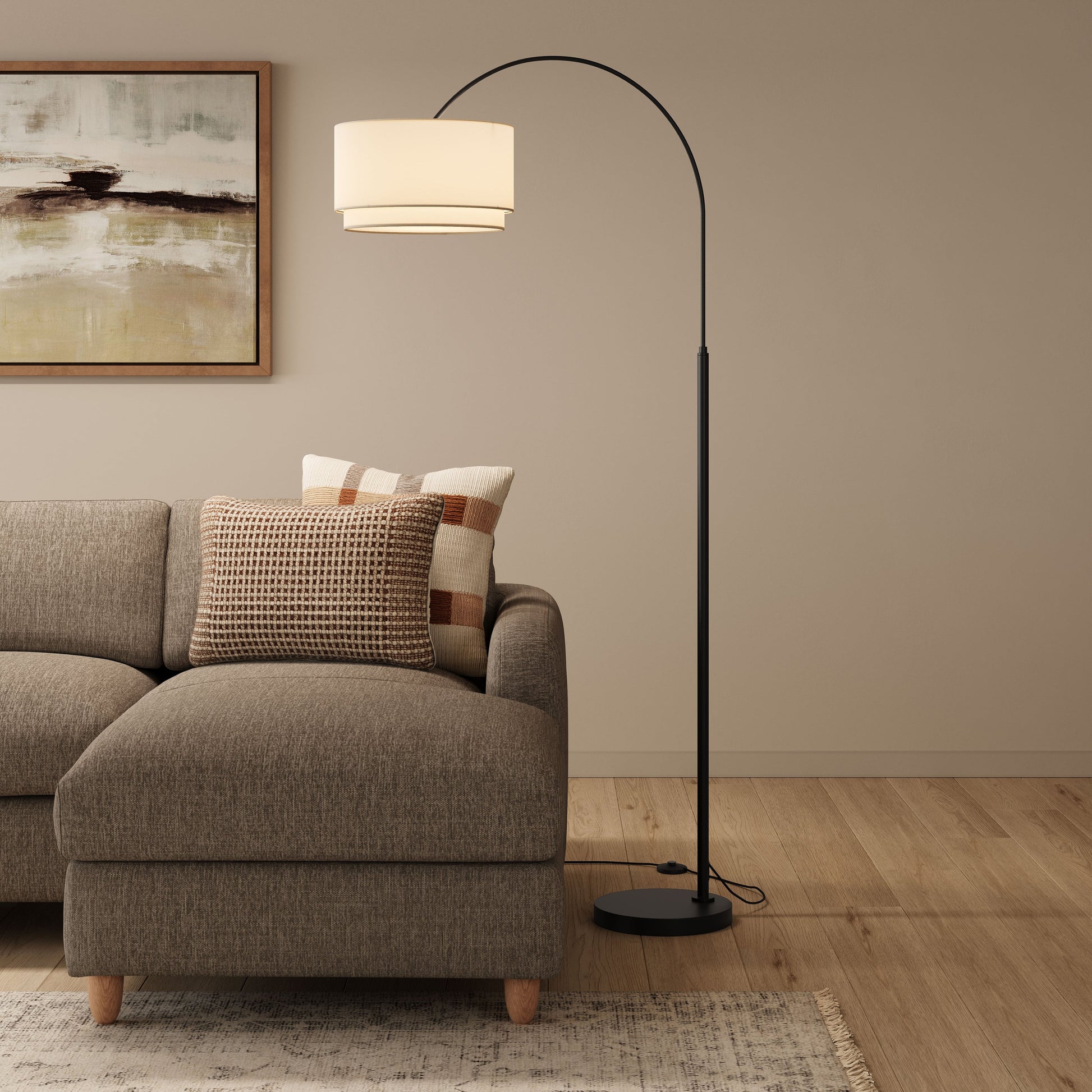 Zebu Small Linen Floor Lamp