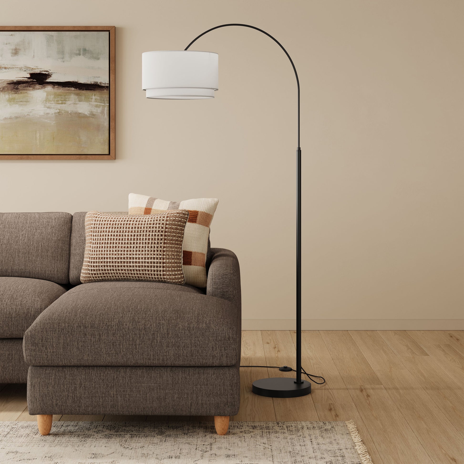 Zebu Small Linen Floor Lamp