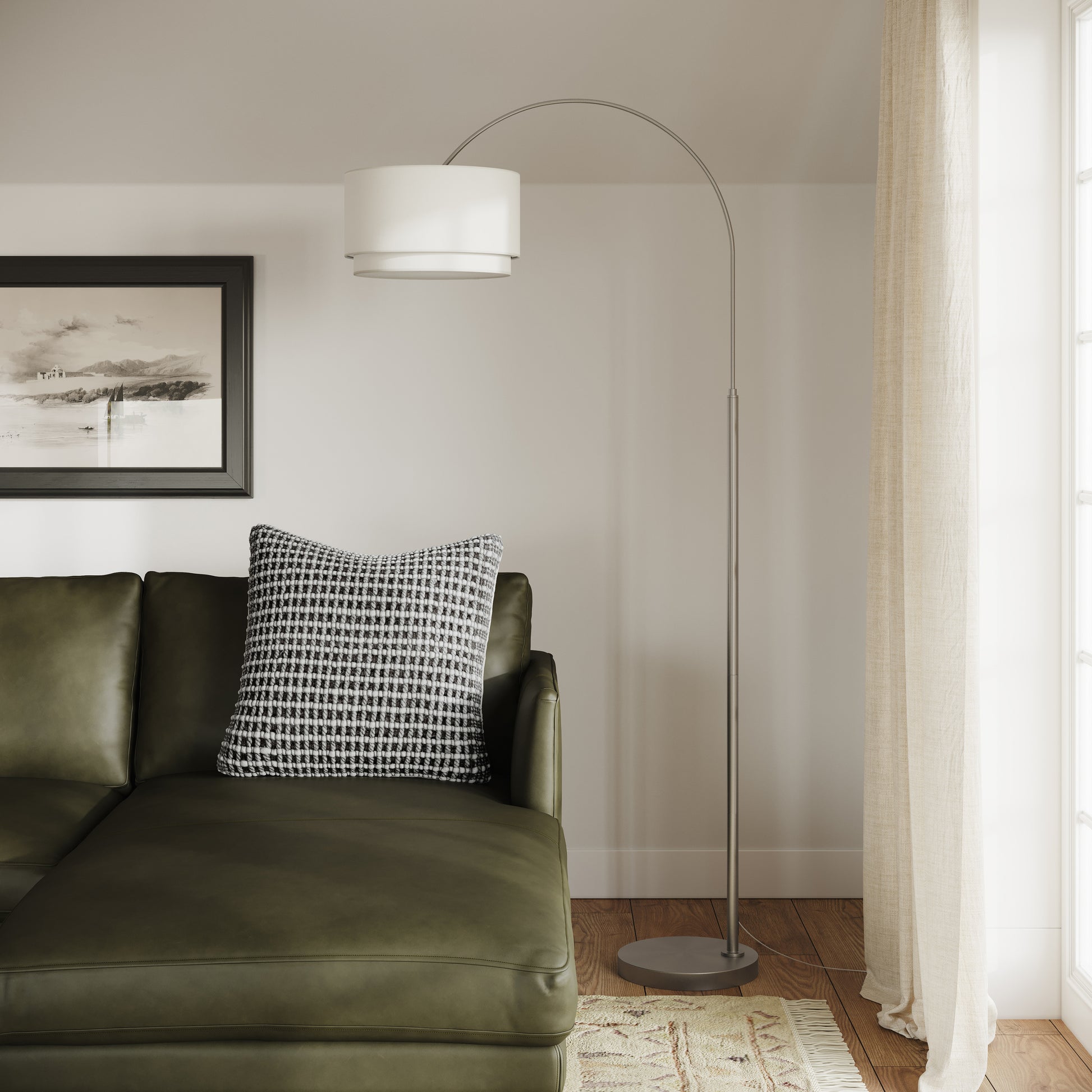 Zebu Small Linen Floor Lamp