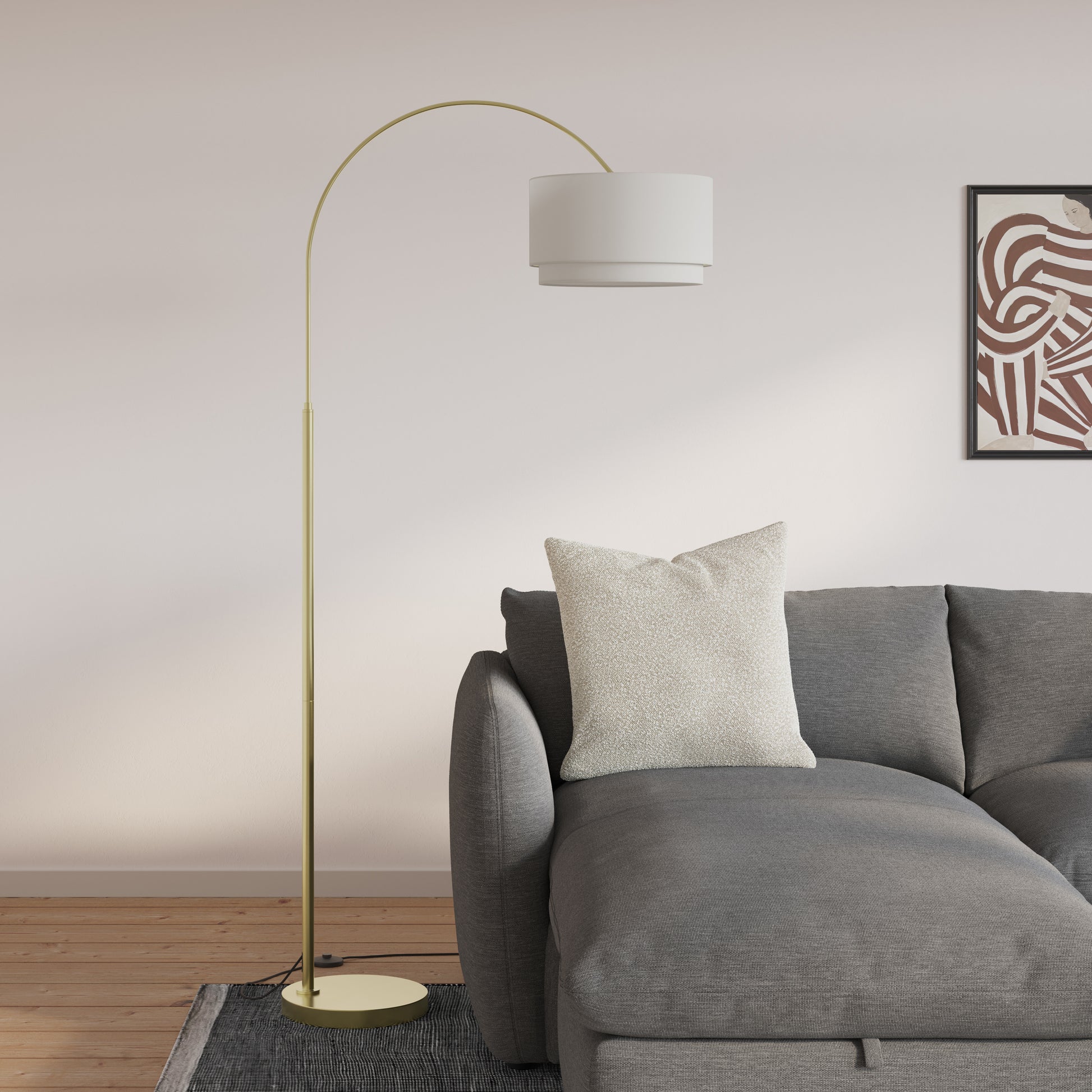 Zebu Small Linen Floor Lamp