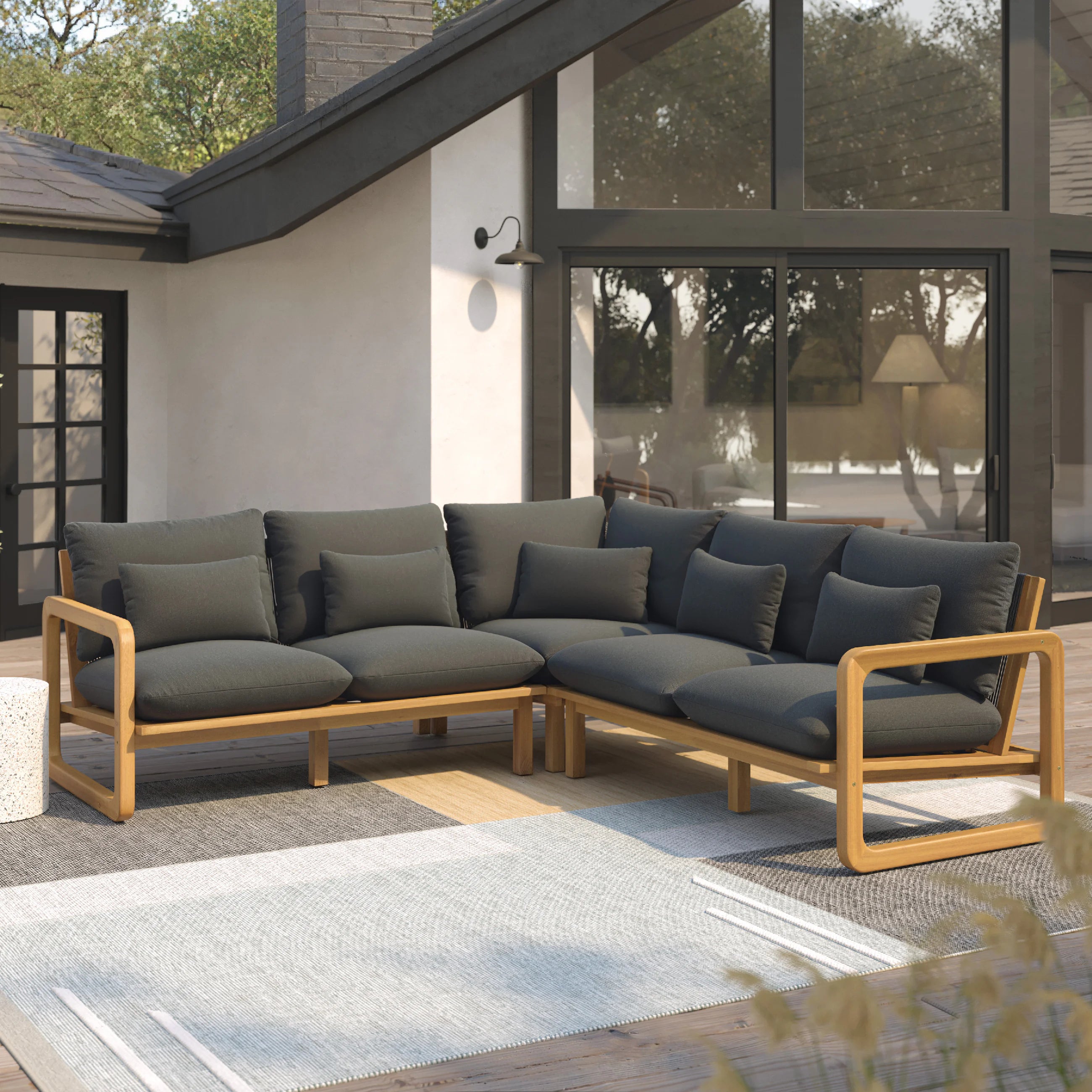Laholm 94" Outdoor Corner Sectional Set