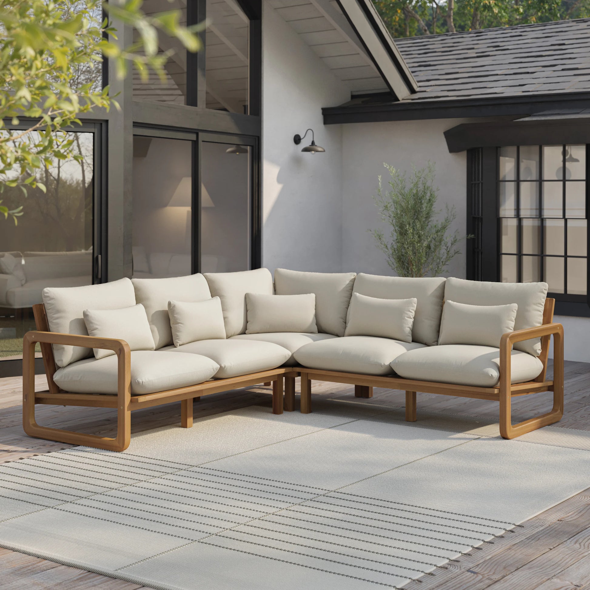 Laholm 94" Outdoor Corner Sectional Set