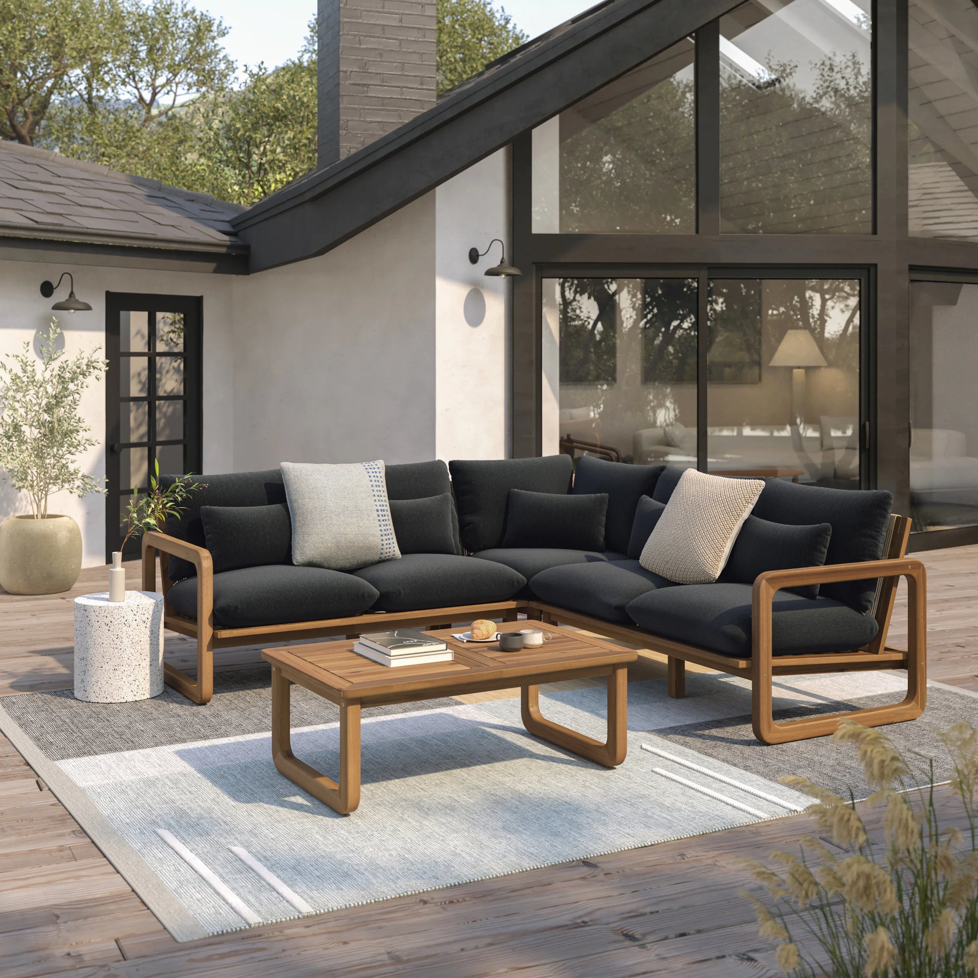 Laholm 94" Outdoor Corner Sectional Set