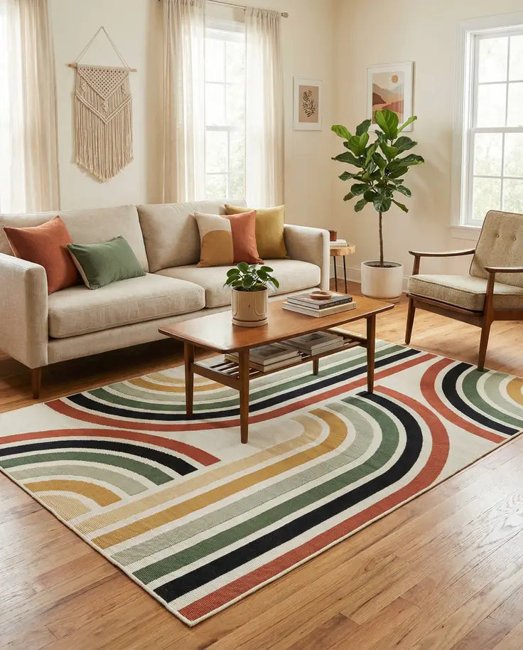 Washable Modern Indoor / Outdoor Rug