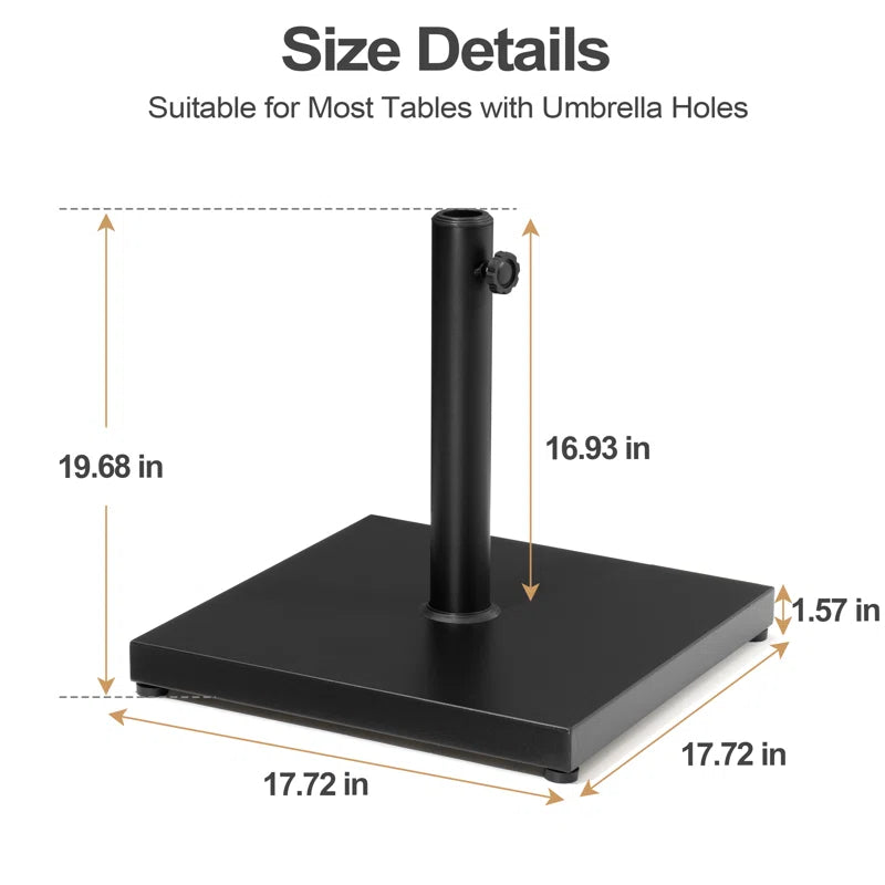 Agosto 40 Lb. Concrete Free Standing Umbrella Base, Black