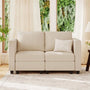 Vevey 59'' Wide Corduroy Modular Loveseat Storage Sofa Double Seat Couch Apartment Lounge Sofa