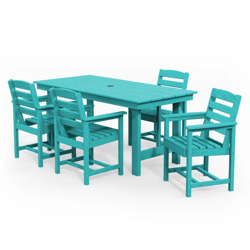 Reata Rectangular 6 - Person 66.9'' L Outdoor Dining Set with 6 Chairs