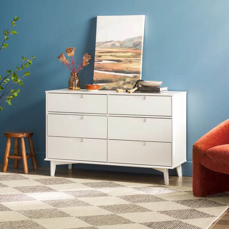 Yarber 6 Drawer Solid Wood Double Dresser