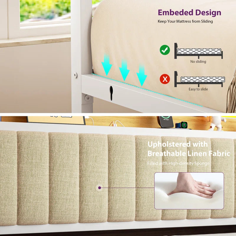 Thalia Convertible Sofa Bed With USB Charging Station – Foldable Sleeper For Small Spaces & Modern Living, Guest Ready In Seconds