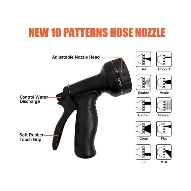Garden Hose, Premium Hose for Watering Plants and Lawns - Flexible & Durable with 3/4 Crush Resistant Solid Brass Fittings