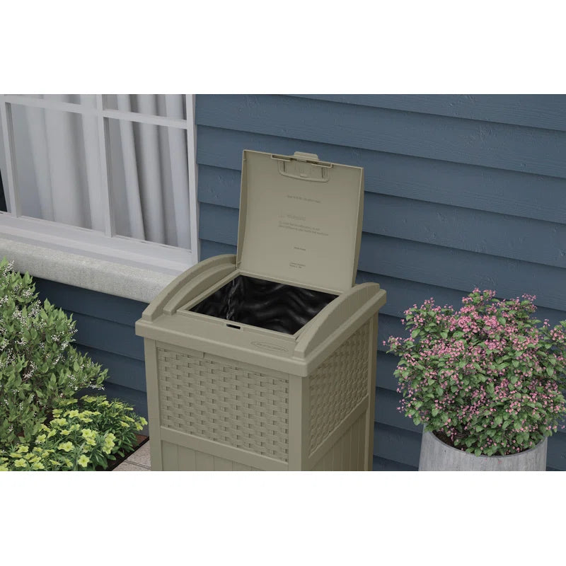 Suncast 33 Gallon Manual Lift Trash Hideaway Container