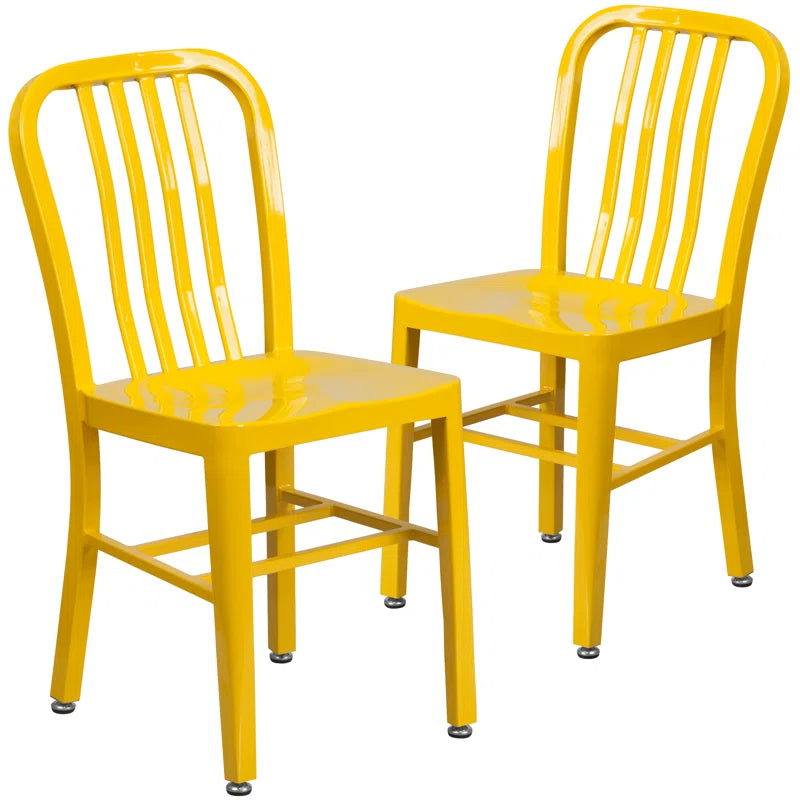 Akins Indoor/Outdoor Commercial Grade Metal Modern Dining Chairs by Flash Furniture (Set of 2)