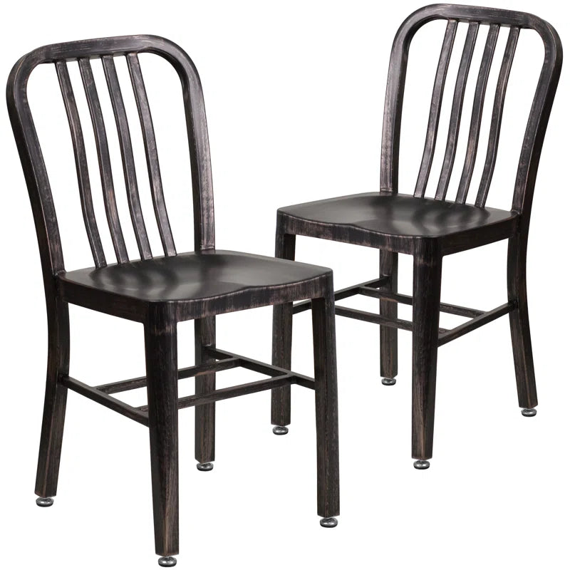 Akins Indoor/Outdoor Commercial Grade Metal Modern Dining Chairs by Flash Furniture (Set of 2)