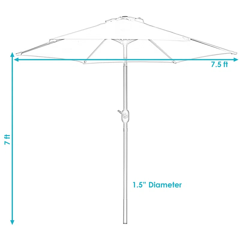Allport 7.5' Market Patio Umbrella with Tilt and Crank