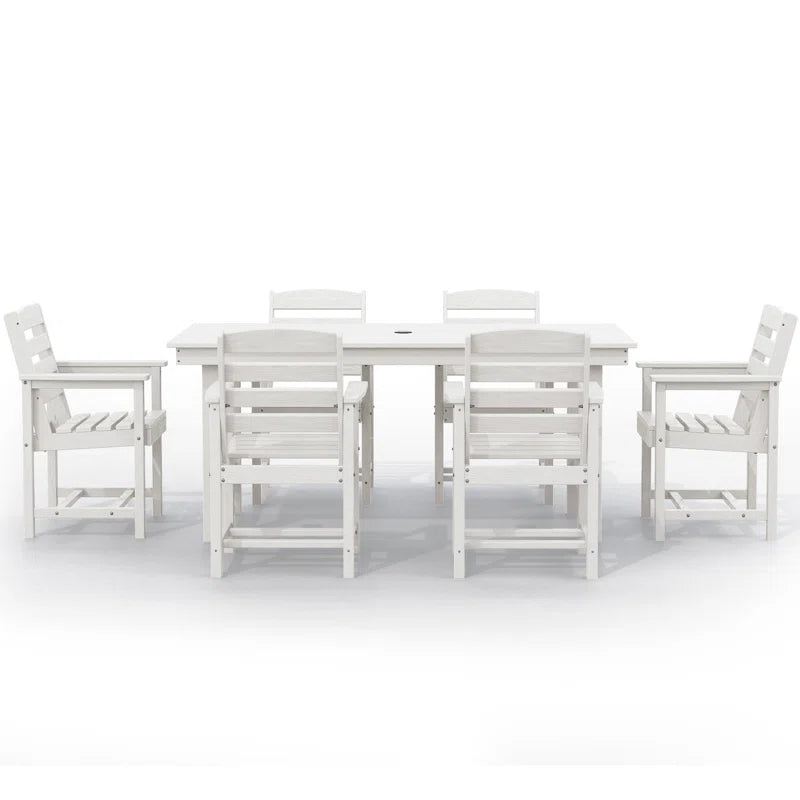 Reata Rectangular 6 - Person 66.9'' L Outdoor Dining Set with 6 Chairs