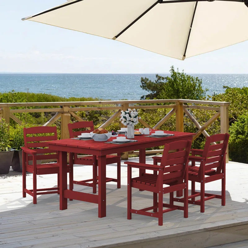 Reata Rectangular 6 - Person 66.9'' L Outdoor Dining Set with 6 Chairs