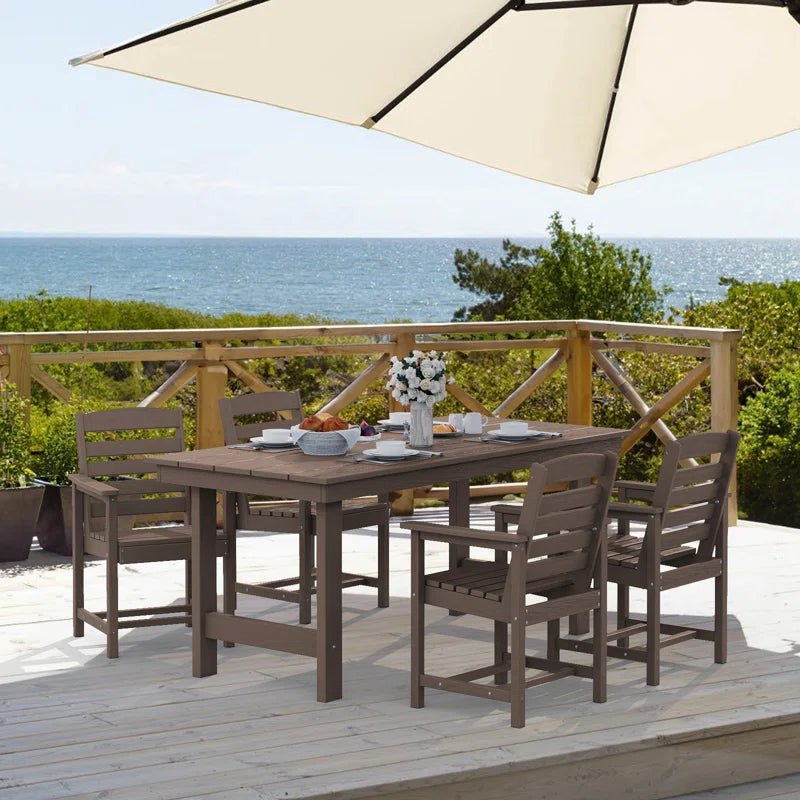Reata Rectangular 6 - Person 66.9'' L Outdoor Dining Set with 6 Chairs