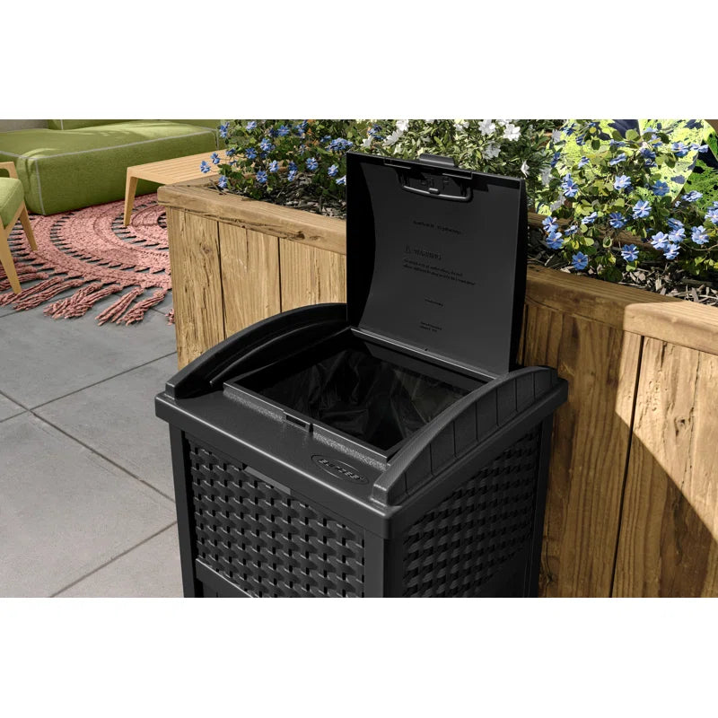 Suncast 33 Gallon Manual Lift Trash Hideaway Container