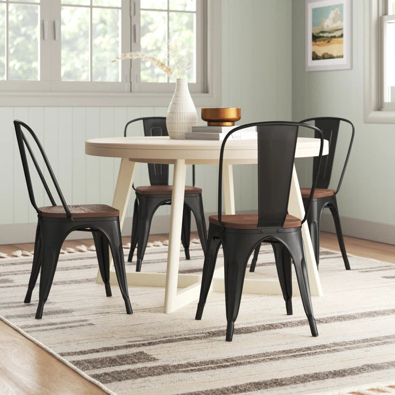 Augustine 17.7'' H Metal Stacking Side Chair (Set of 4)