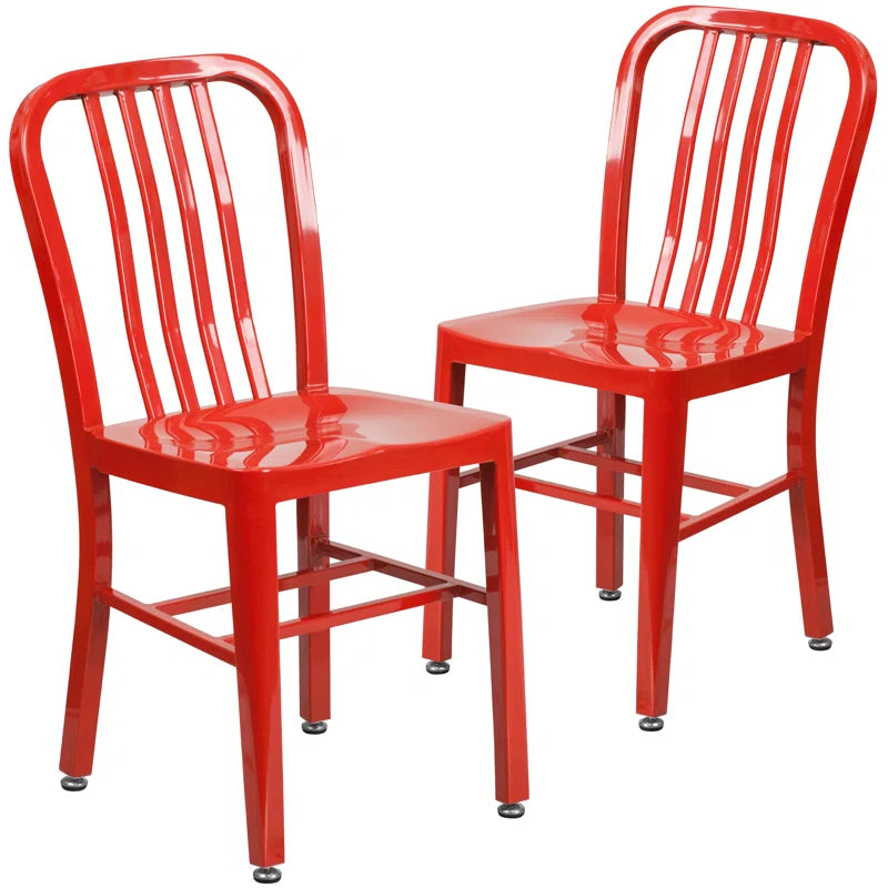 Akins Indoor/Outdoor Commercial Grade Metal Modern Dining Chairs by Flash Furniture (Set of 2)