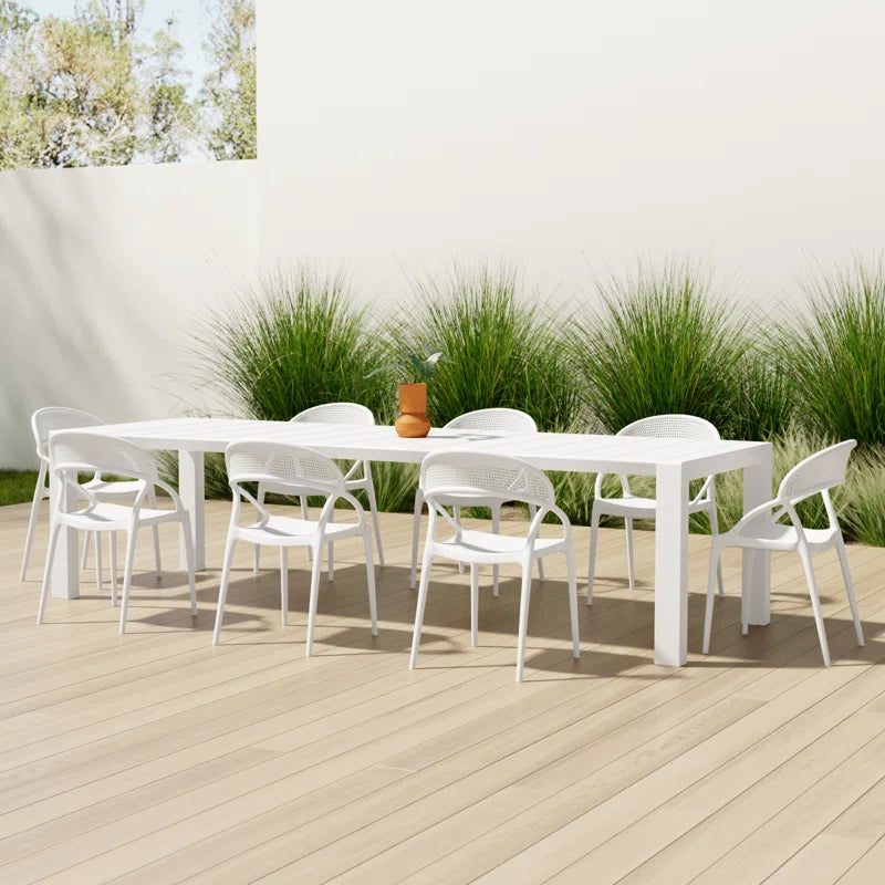 Farrah 8 - Person Patio Dining Set with Extendable Rectangular Table