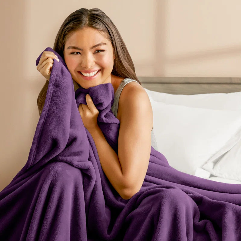 Bare Home Microplush Fleece Blanket - Fuzzy, Warm, Bed/Throw Blanket