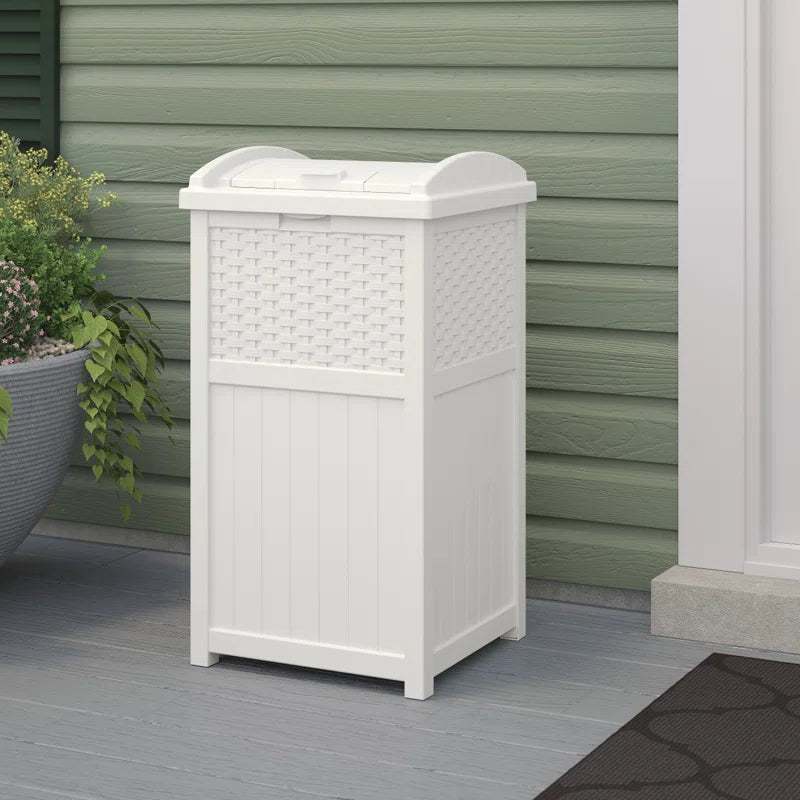 Suncast 33 Gallon Manual Lift Trash Hideaway Container