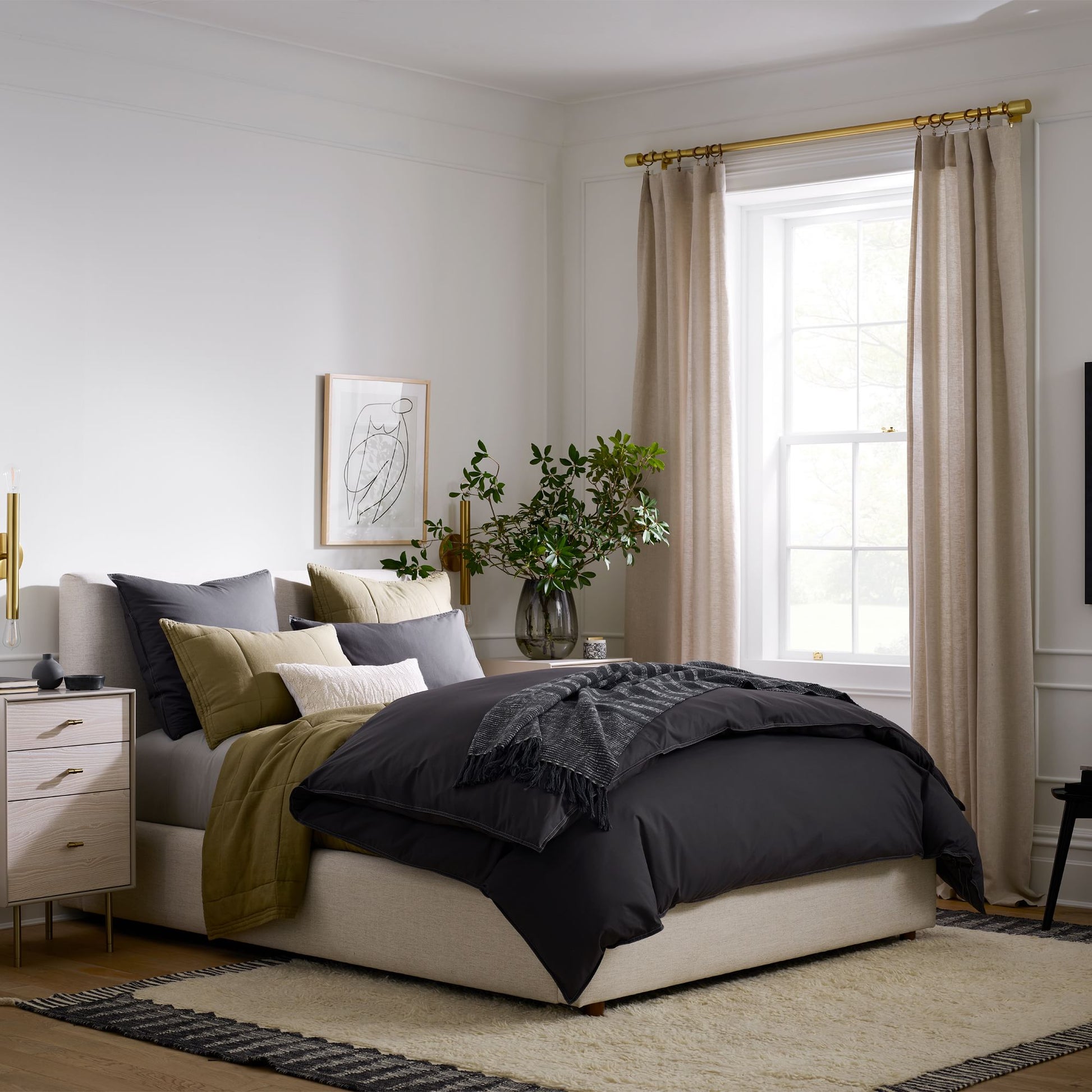 European Flax Linen Blackout Curtain
