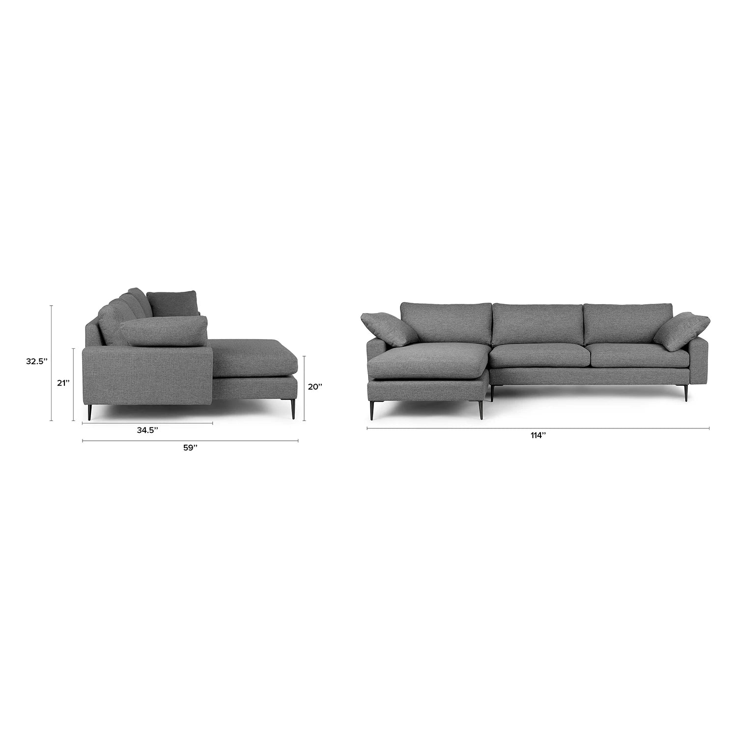 Nova 114" Reversible Sectional