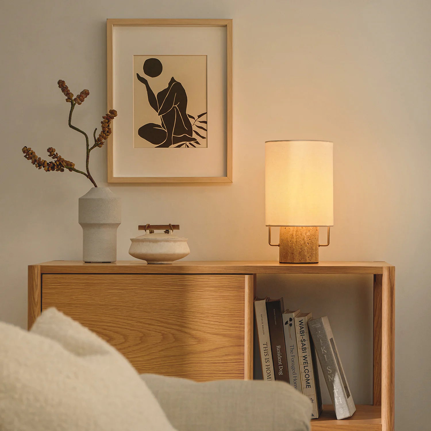 Truro Table Lamp - Travertine
