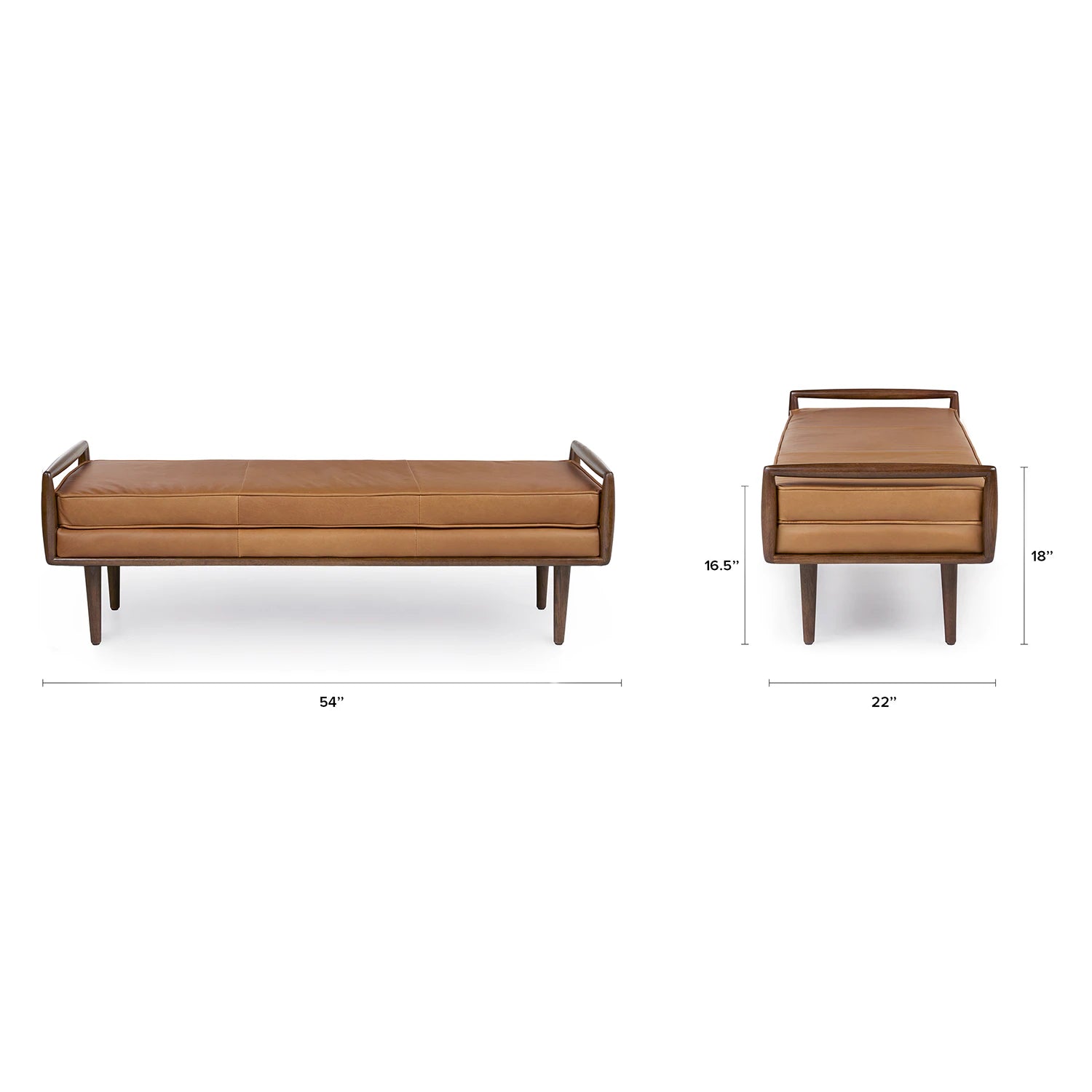 Ansa 54" Leather Bench