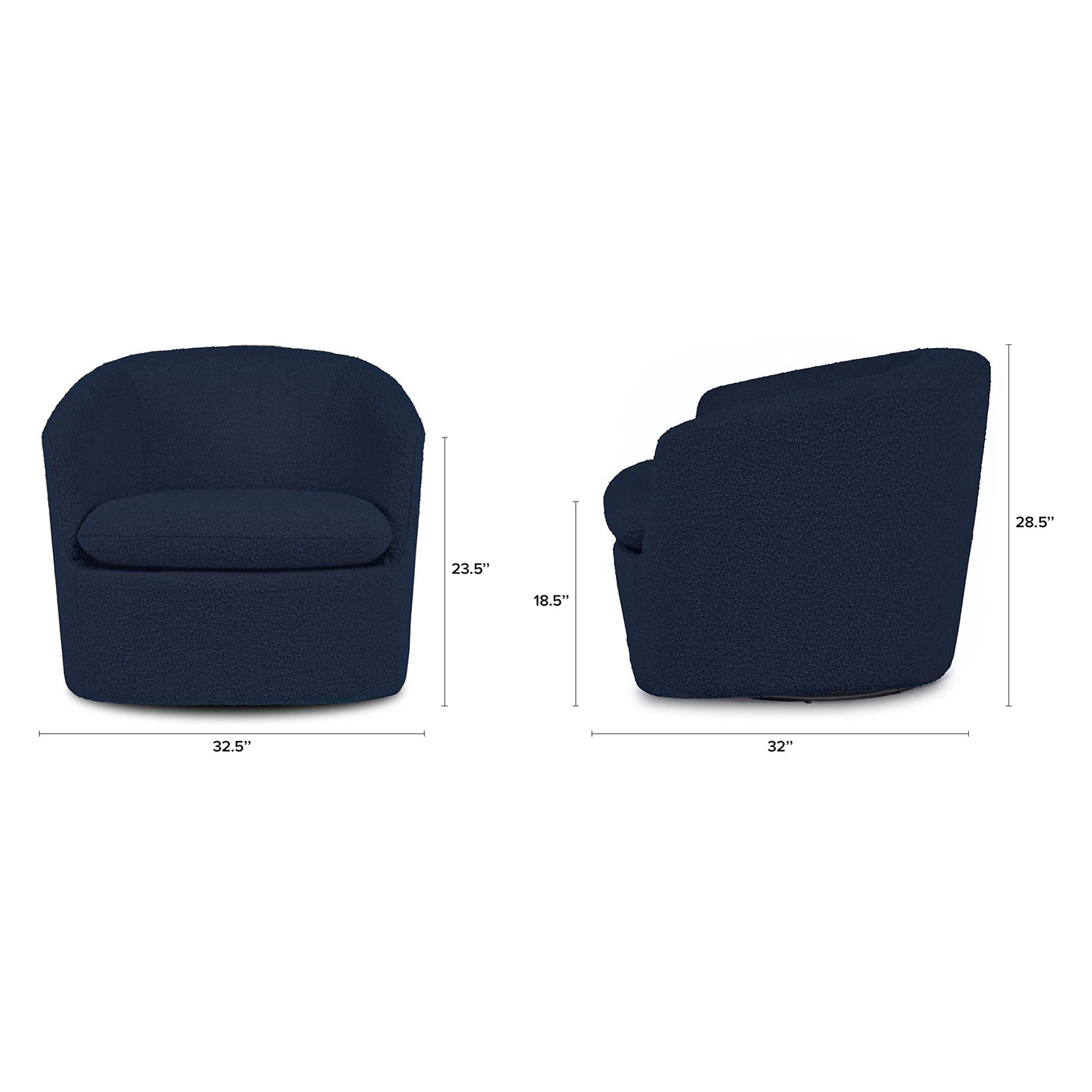 Turoy 32.5" Swivel Lounge Chair
