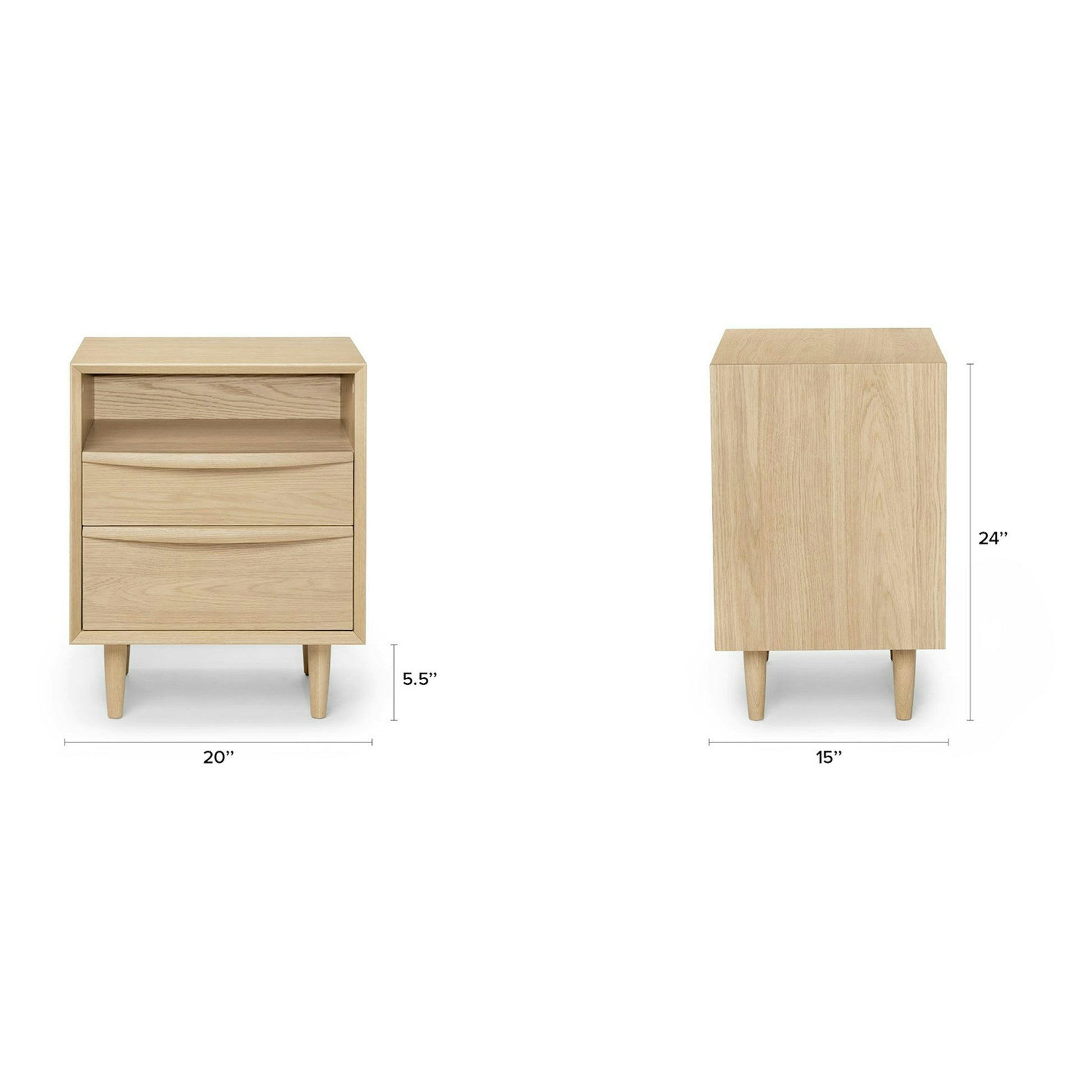 Lenia 2-Drawer Nightstand