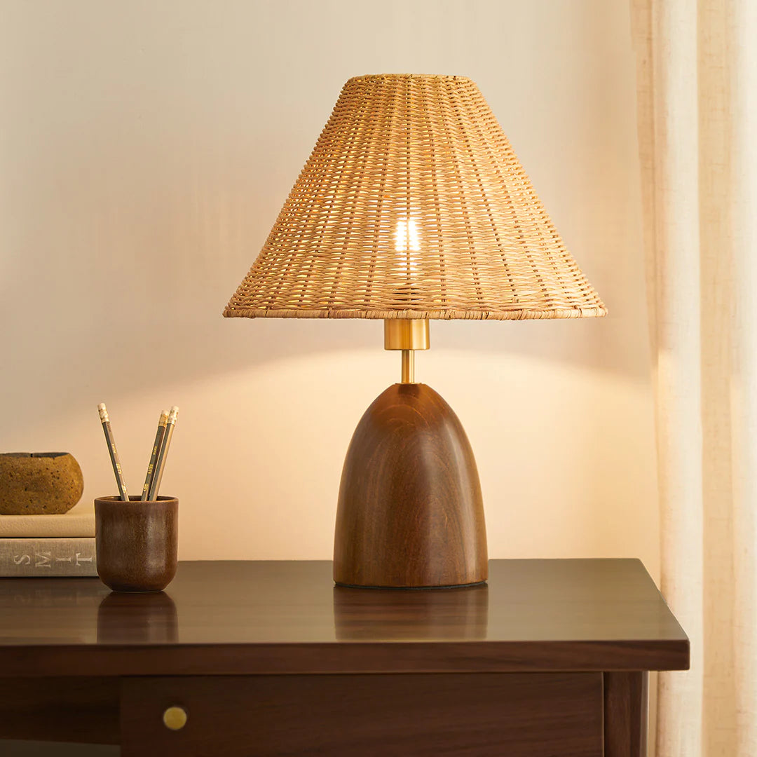 Layne Table Lamp - Rattan