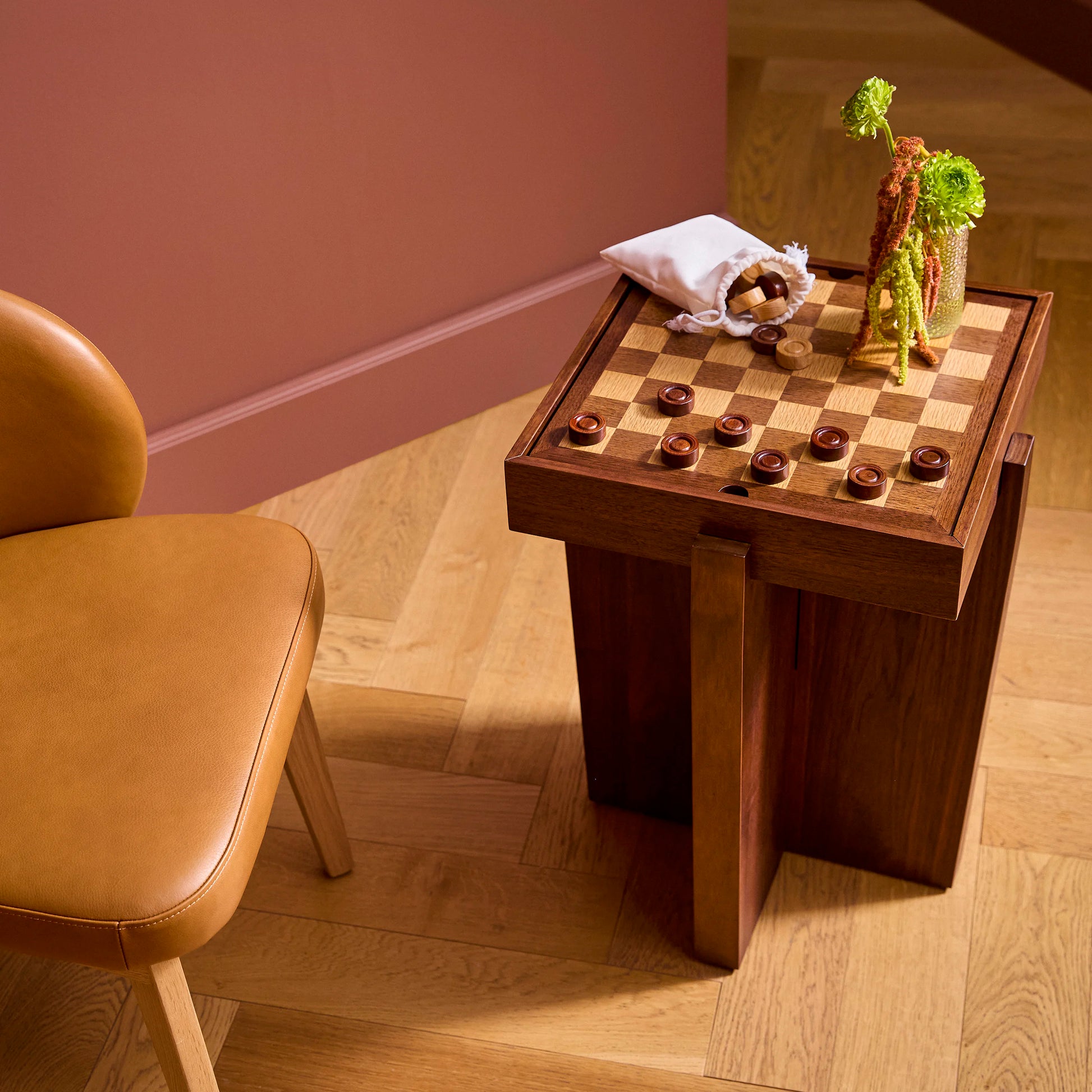 Harmon Checkerboard Side Table