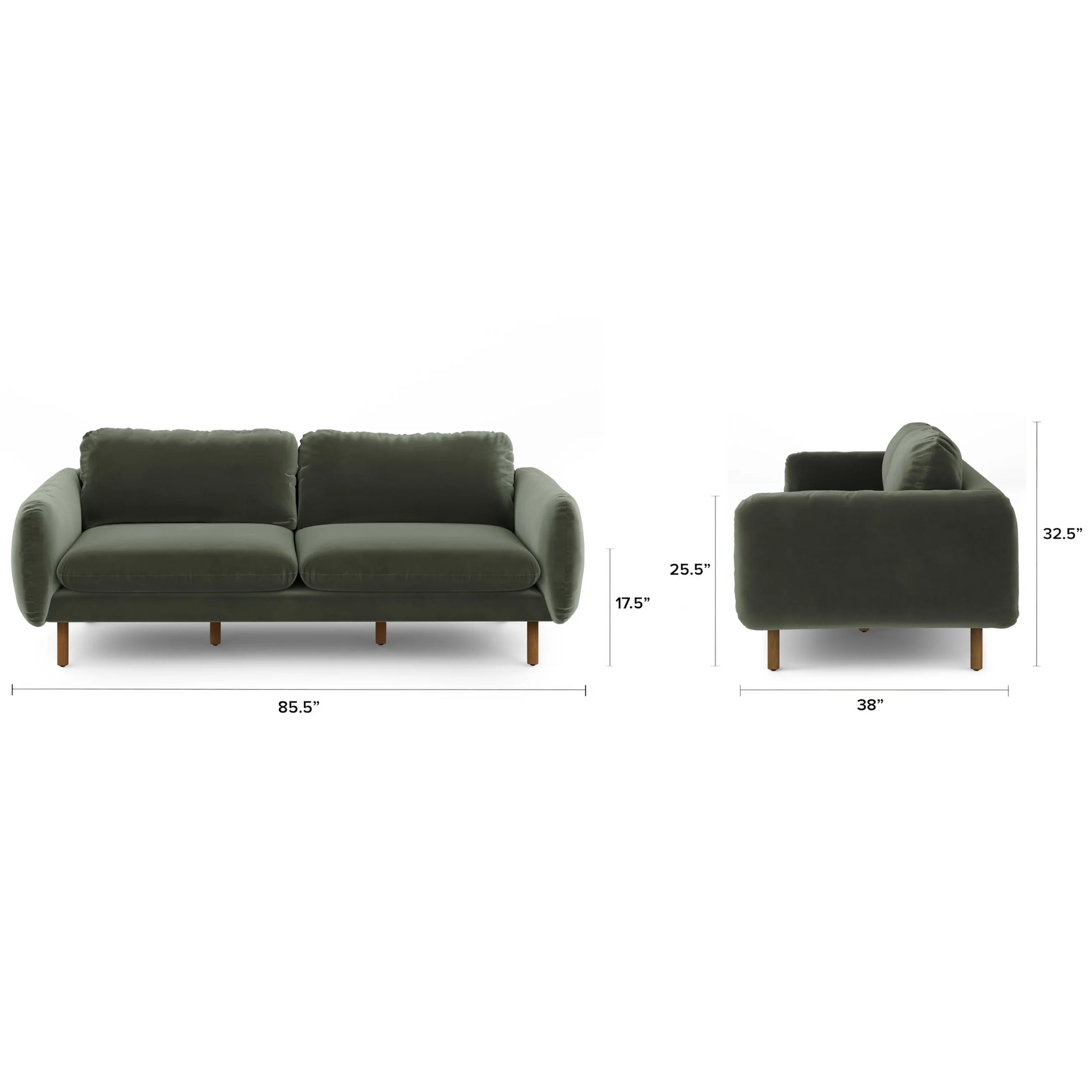 Sanders 85.5" Velvet Sofa