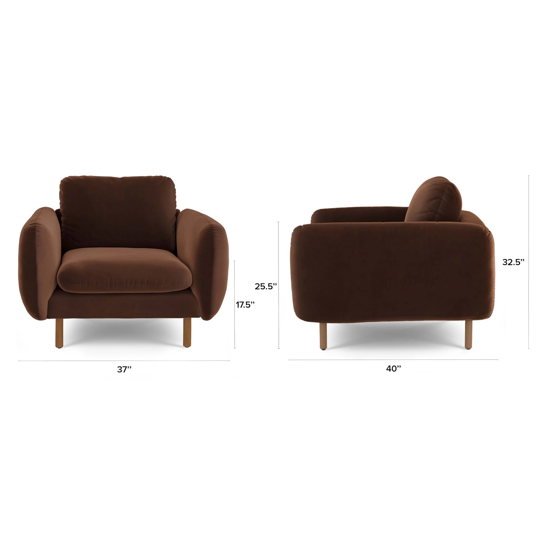 Sanders 37" Velvet Lounge Chair