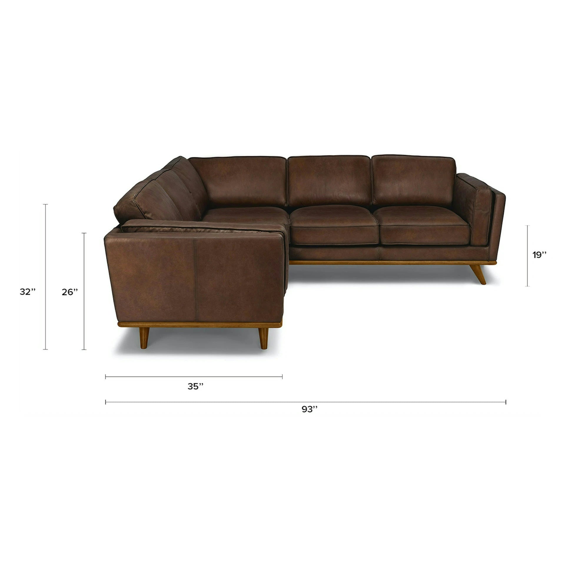 Timber 93" Leather Corner Sectional