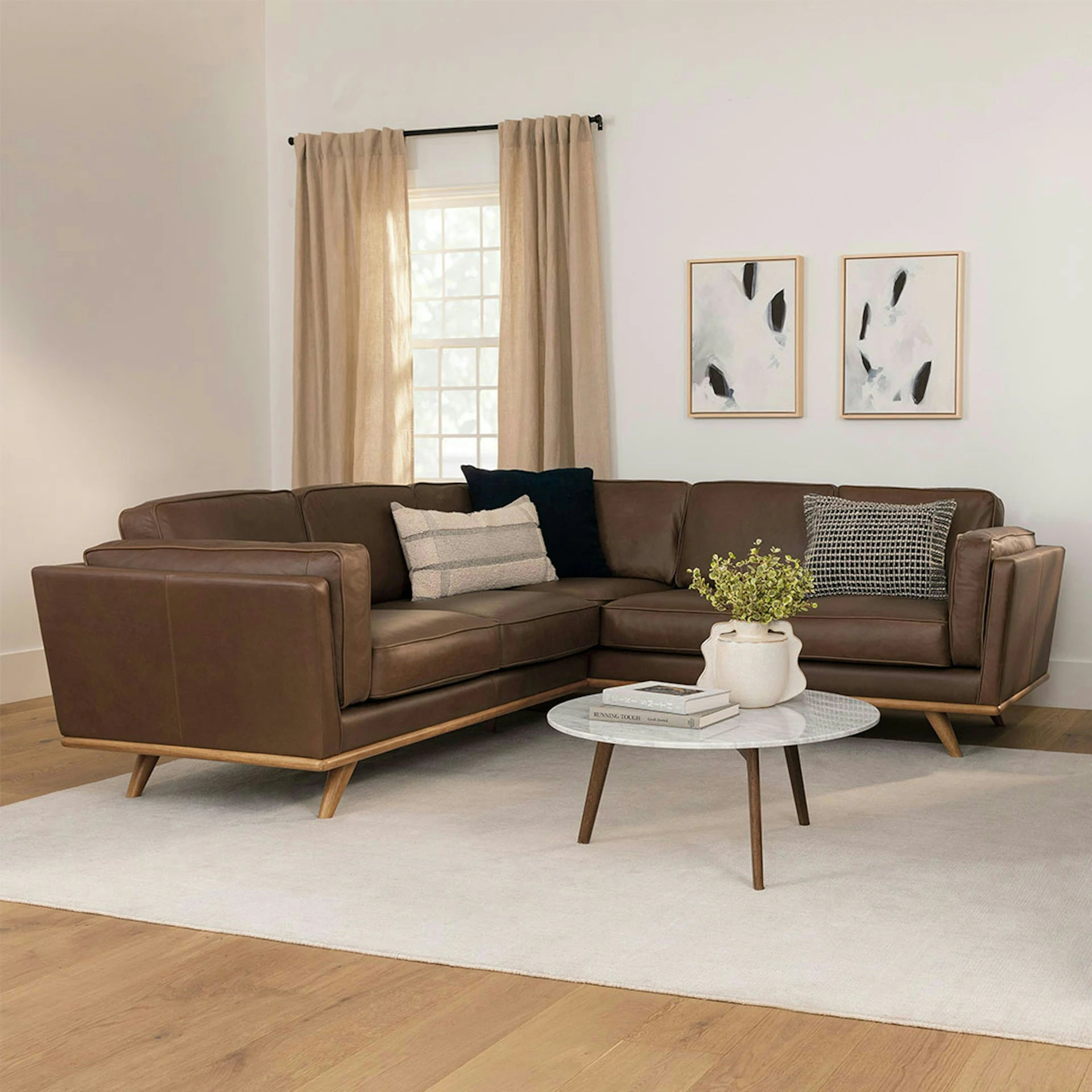Timber 93" Leather Corner Sectional