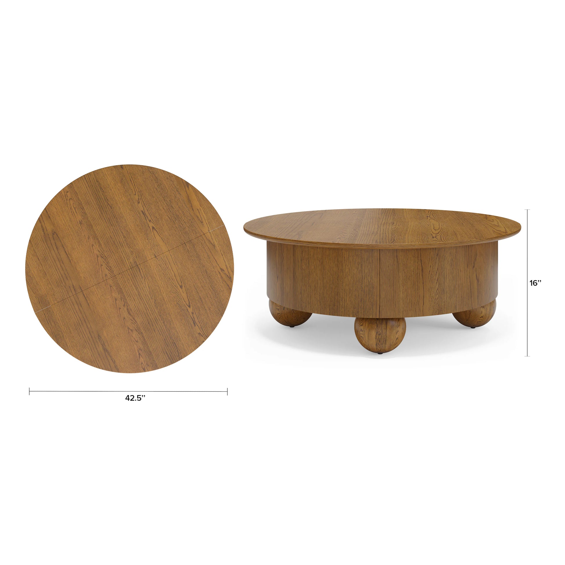 Sigrid 42.5" Storage Coffee Table - Smoked Oak