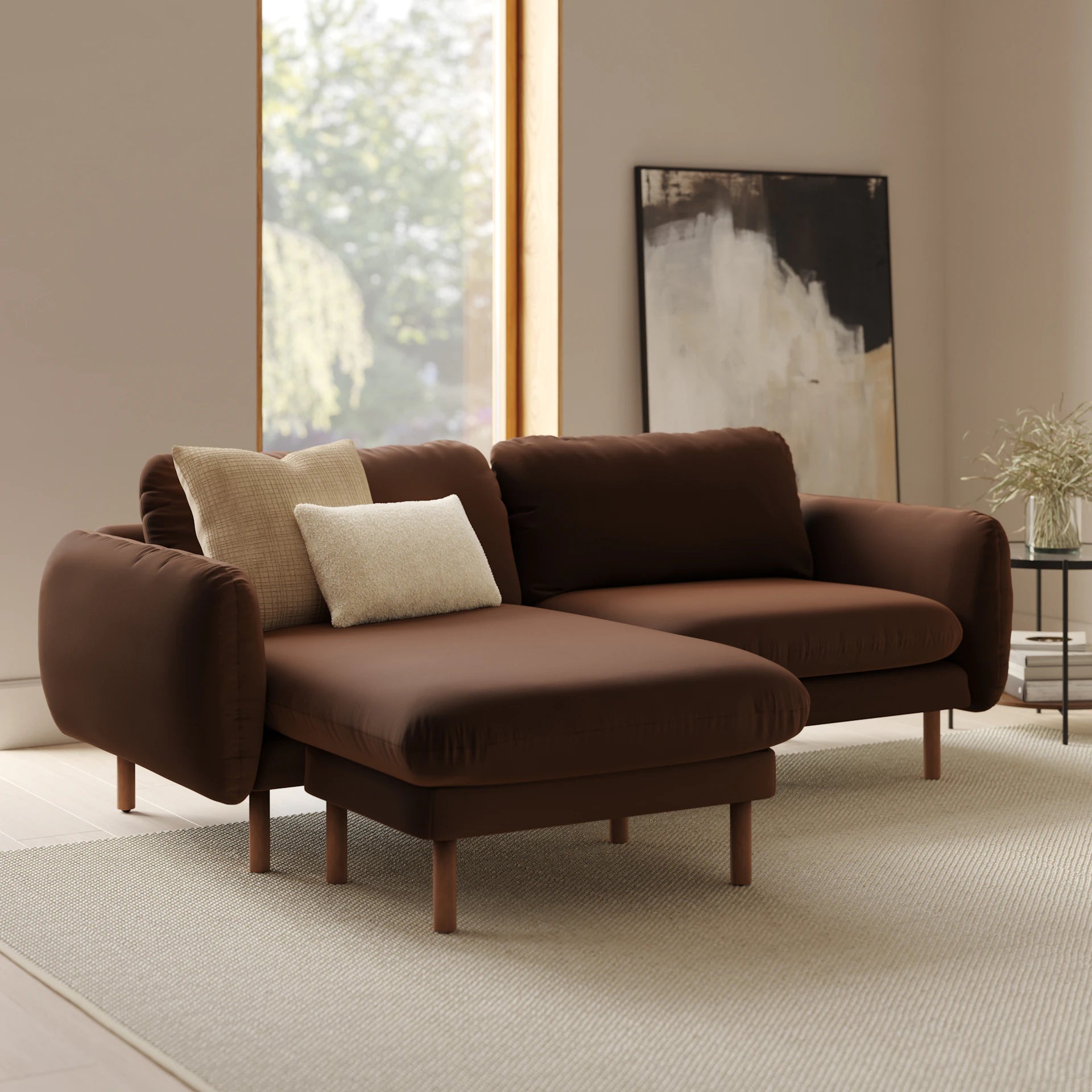Sanders 85.5" Velvet Reversible Sectional