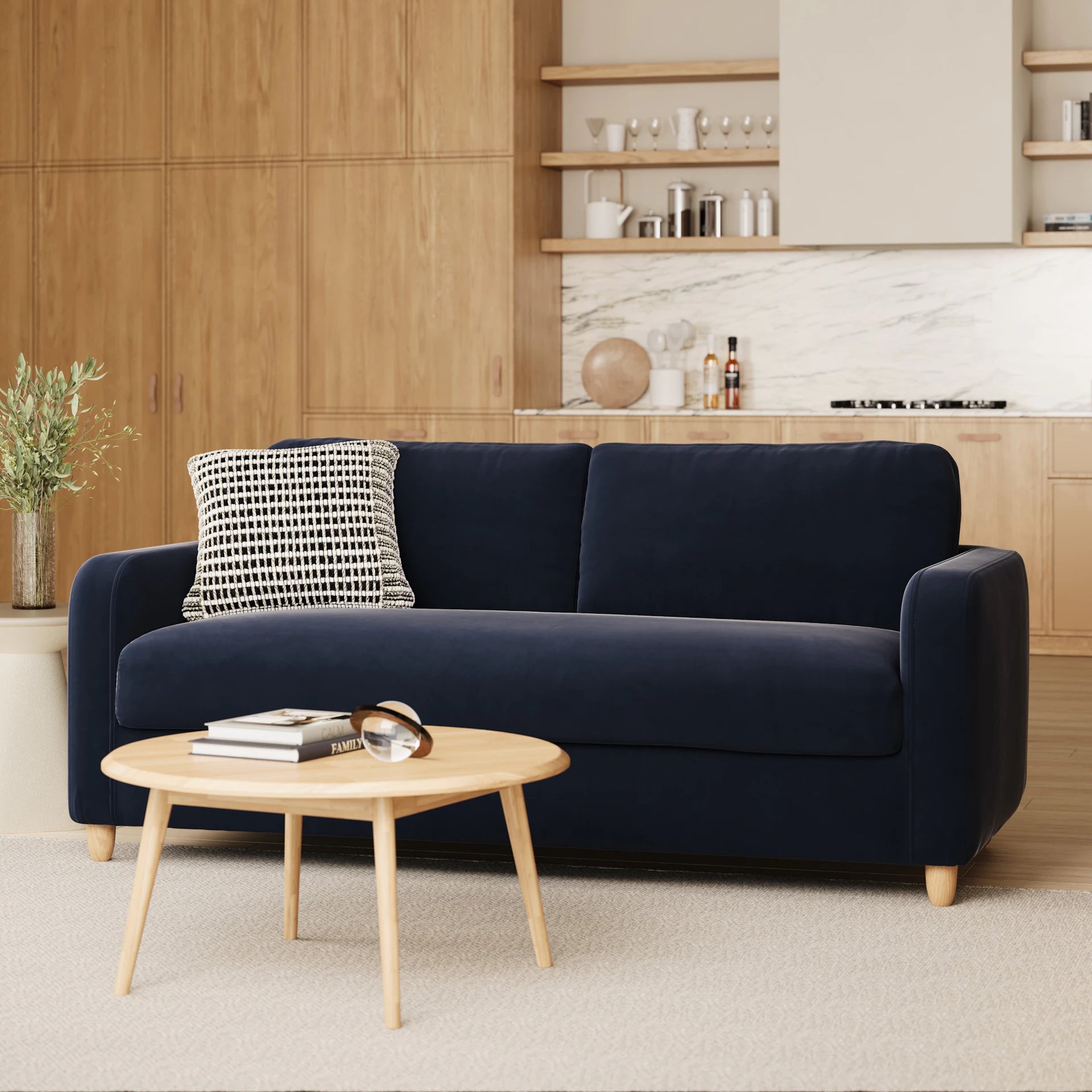 Vati 80" Velvet Storage Sofa
