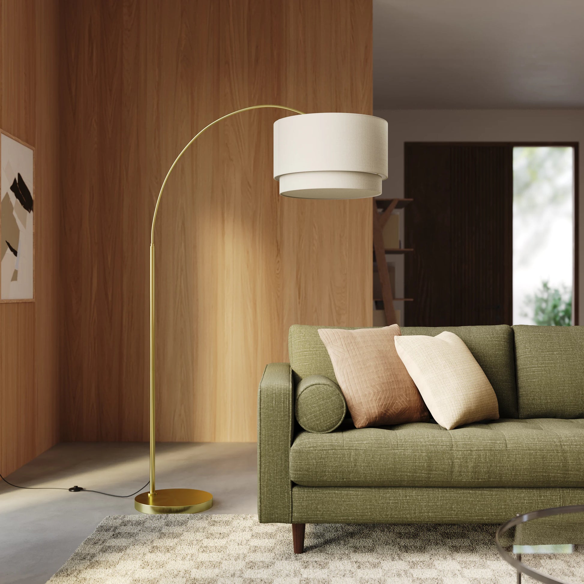 Zebu Small Linen Floor Lamp