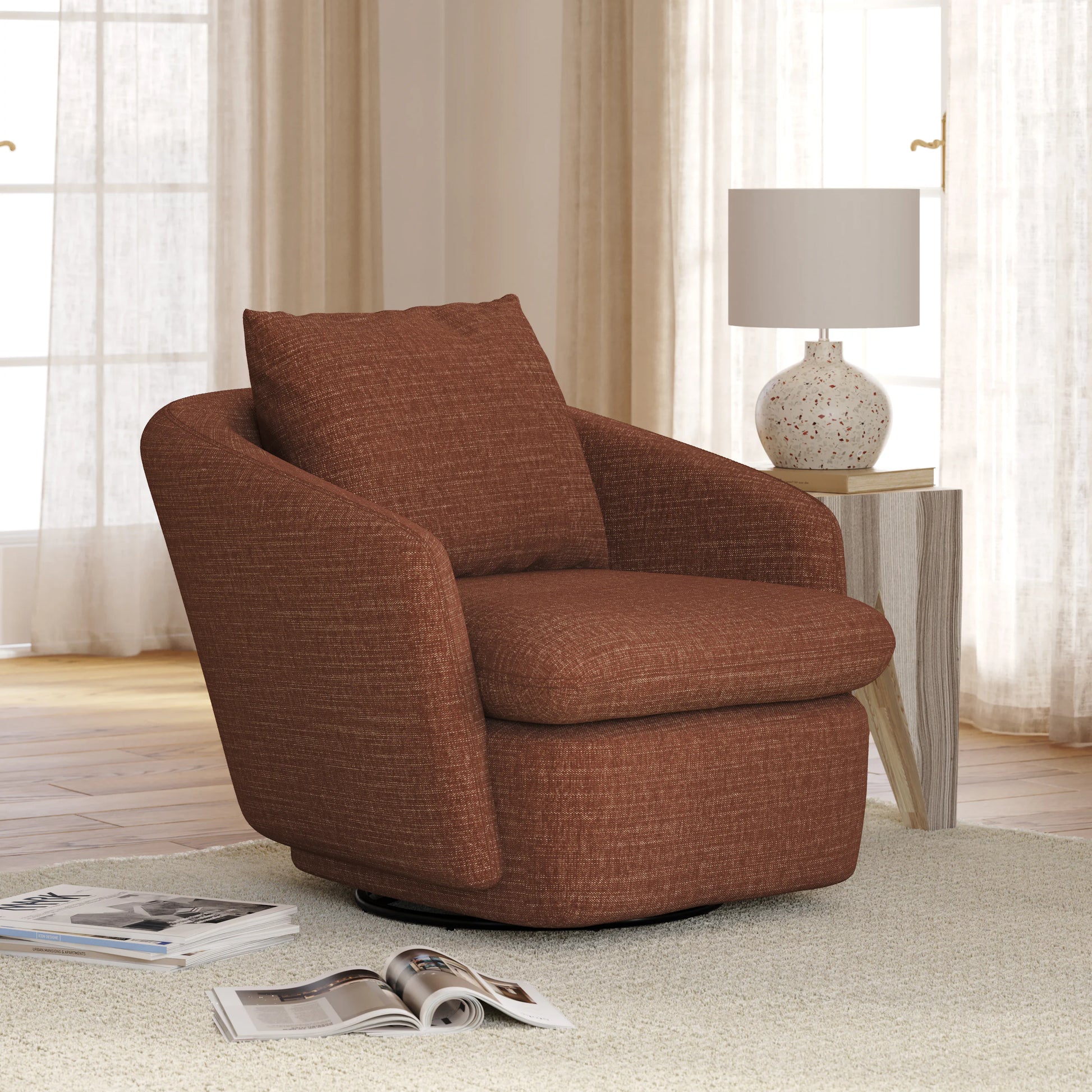 Leigh 47" Swivel Lounge Chair