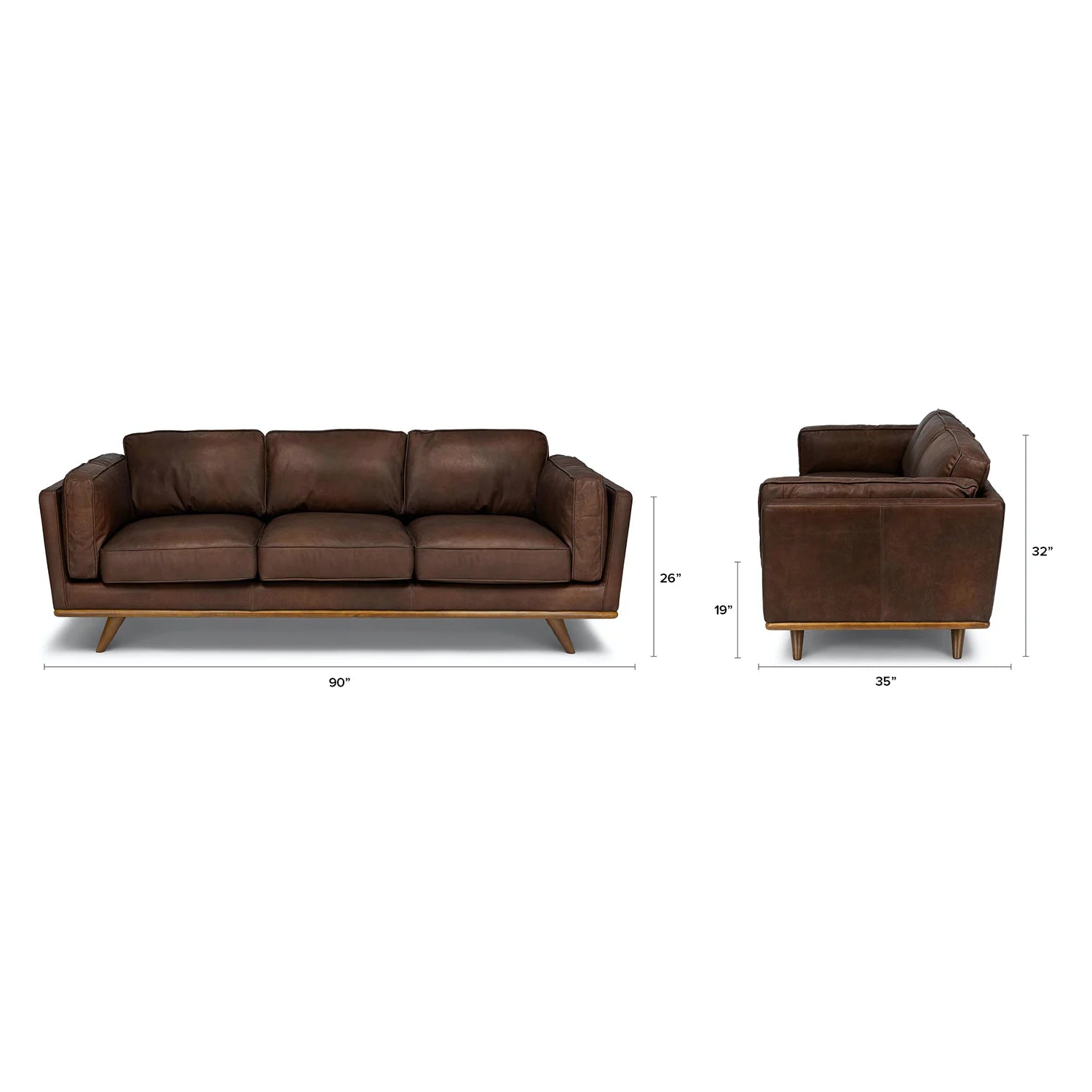 Timber 90" Leather Sofa