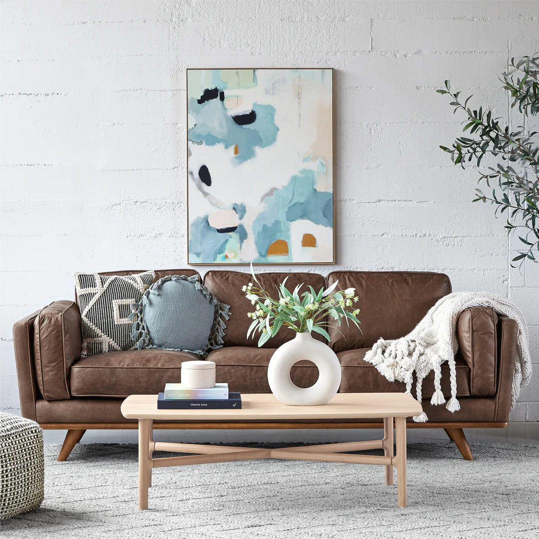 Timber 90" Leather Sofa