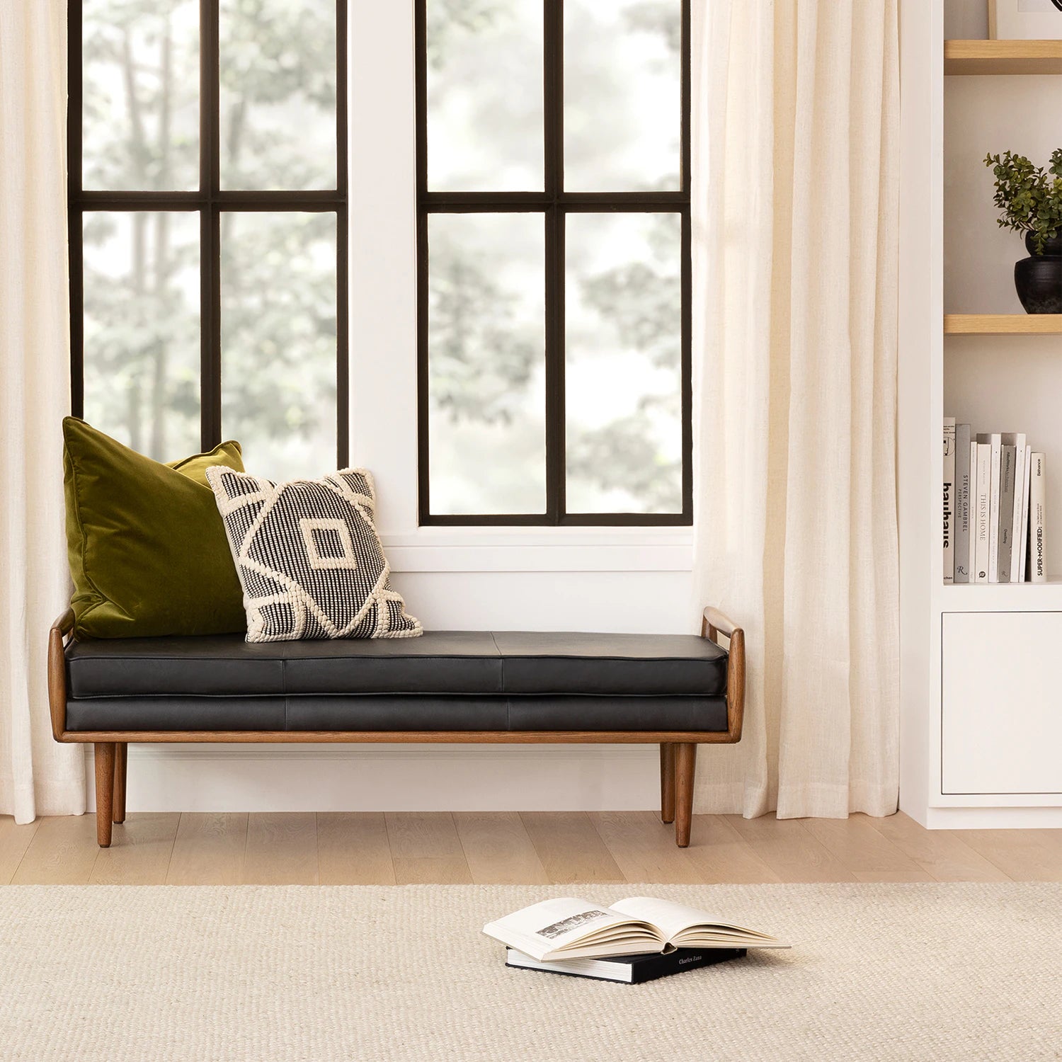 Ansa 54" Leather Bench