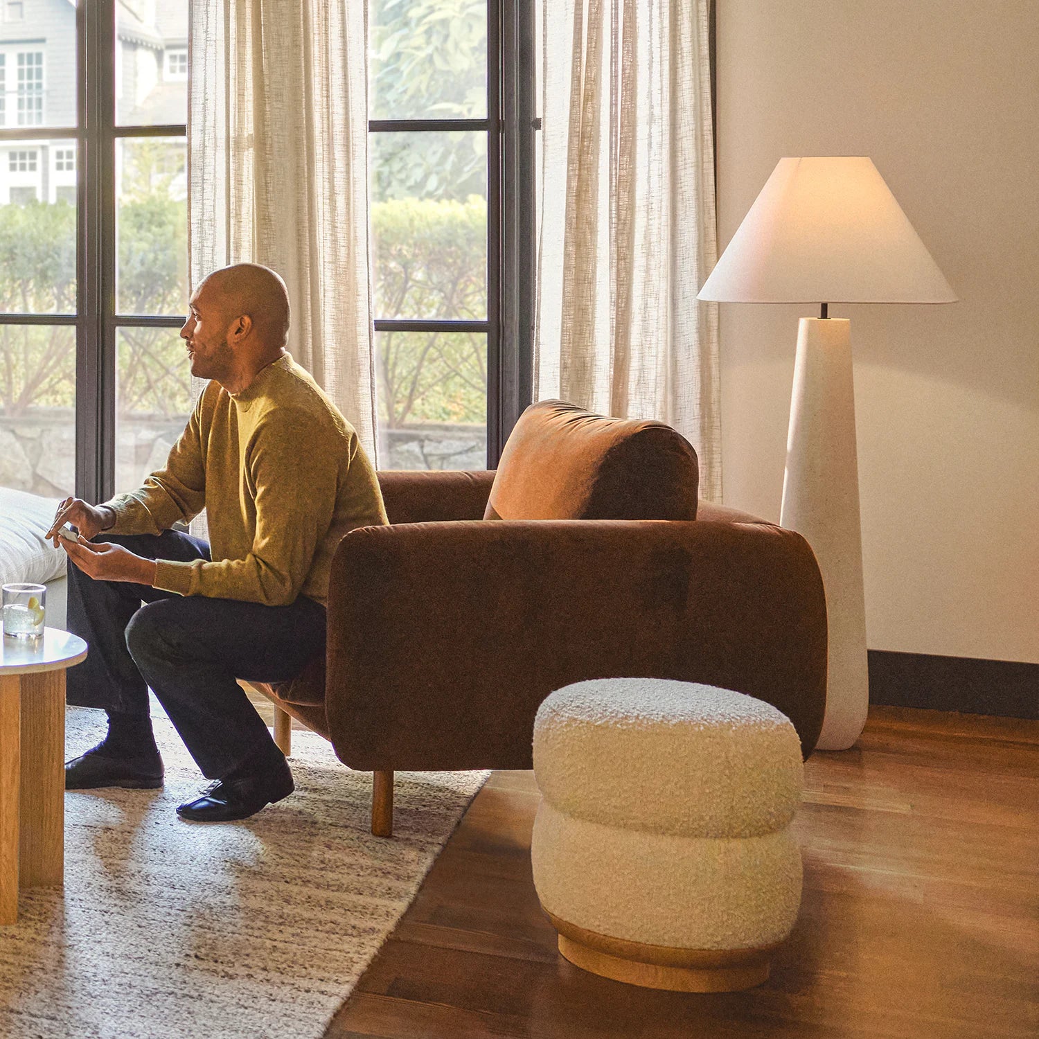 Pilar Floor Lamp - White Terrazzo