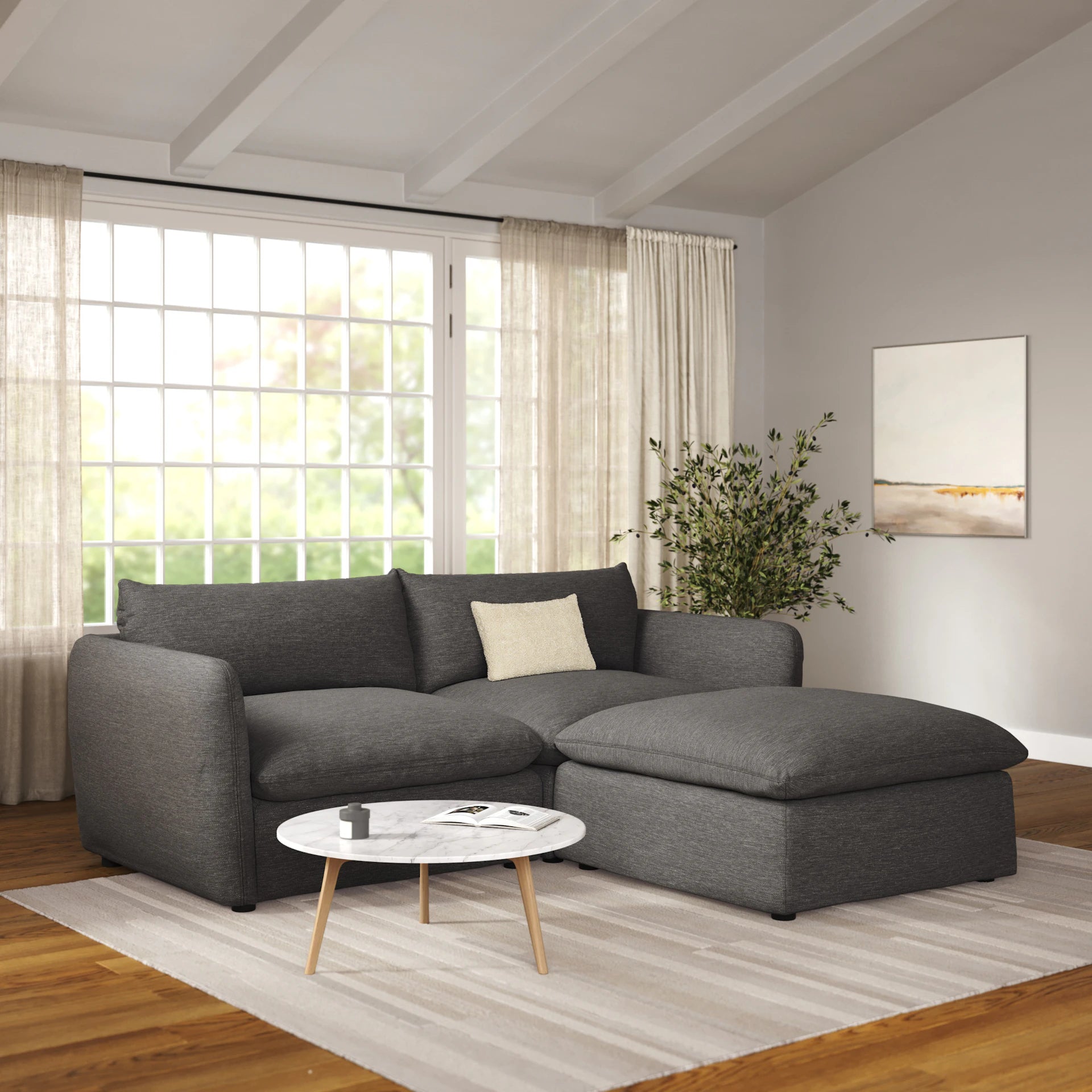 Leigh Fabric Reversible Storage Sectional