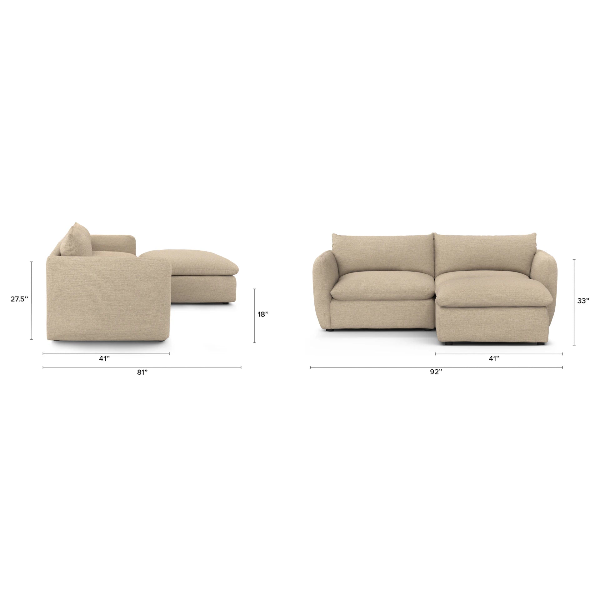 Leigh Fabric Reversible Storage Sectional